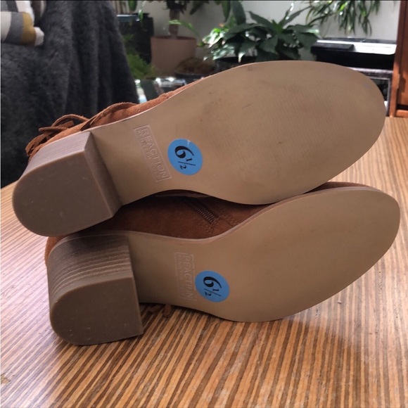 Reaction Kennerh Cole Suede Leather Fringe Booties Boots 6.5 - Picture 8 of 8